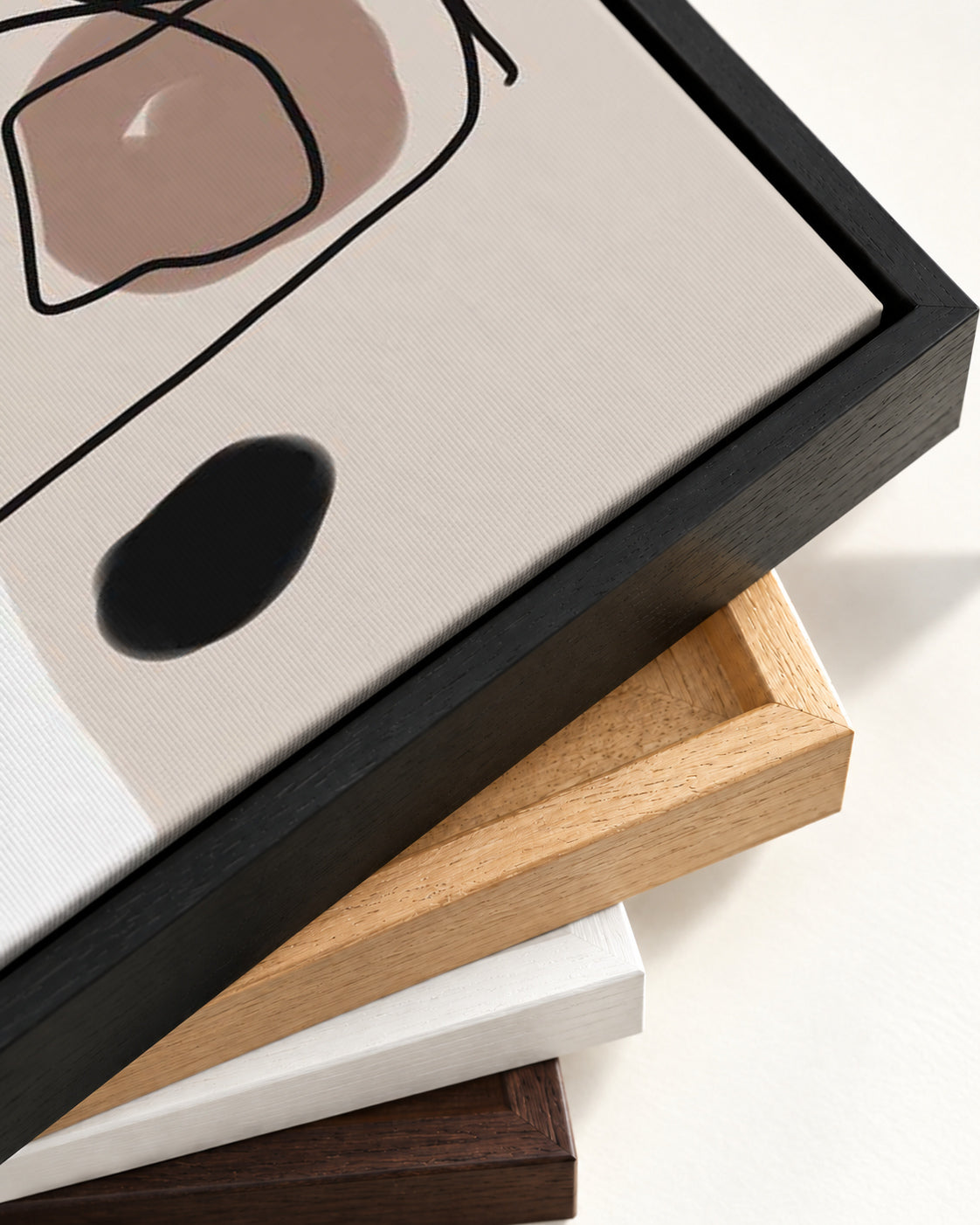 Mid Century Design Canvas Art — framed canvas corner and wrapped canvas detail