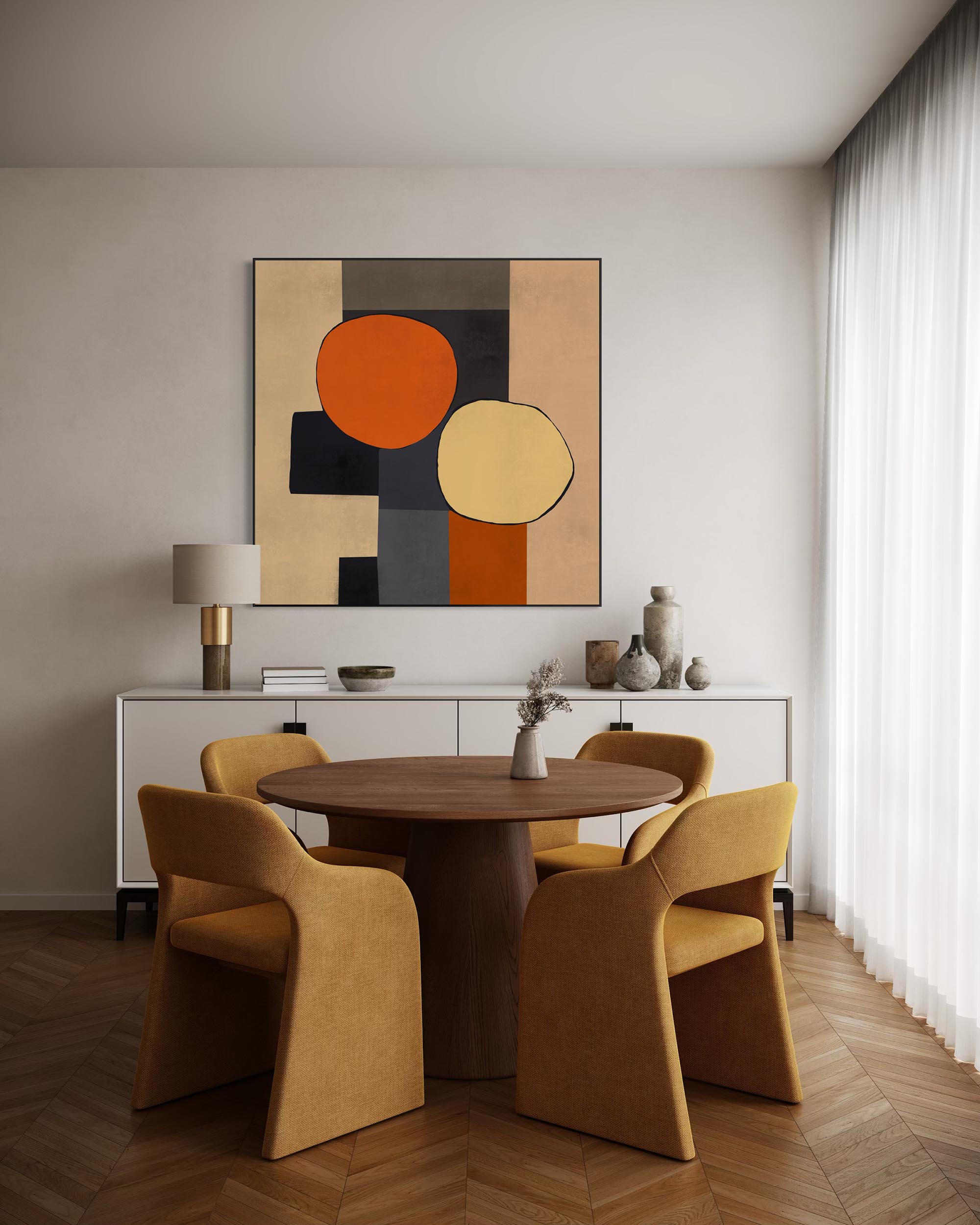 Mid Century Abstract Canvas Art