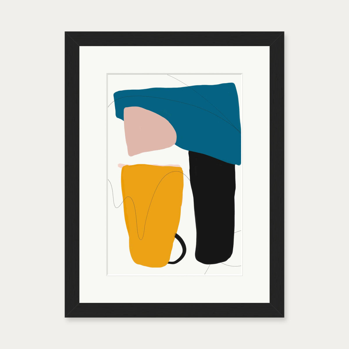 Mid Century Modern Art Print — 30 x 40 cm — Black Frame