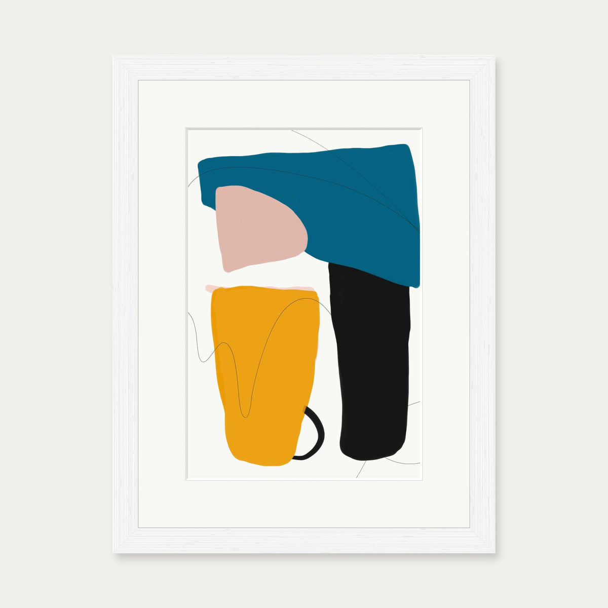Mid Century Modern Art Print — 30 x 40 cm — White Frame