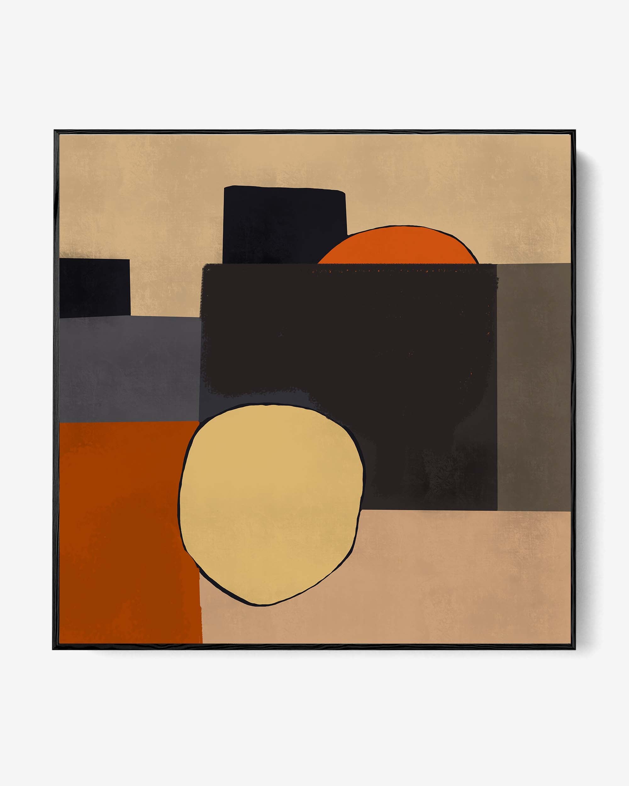 Mid Century Abstract III Framed Canvas