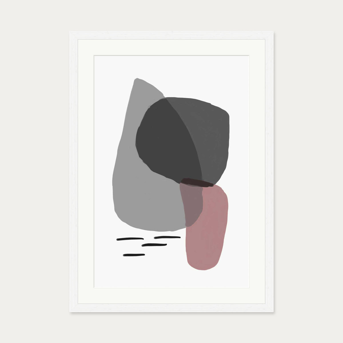 Minimal Abstract Shapes 2 Art Print — 50 x 70 cm — White Frame