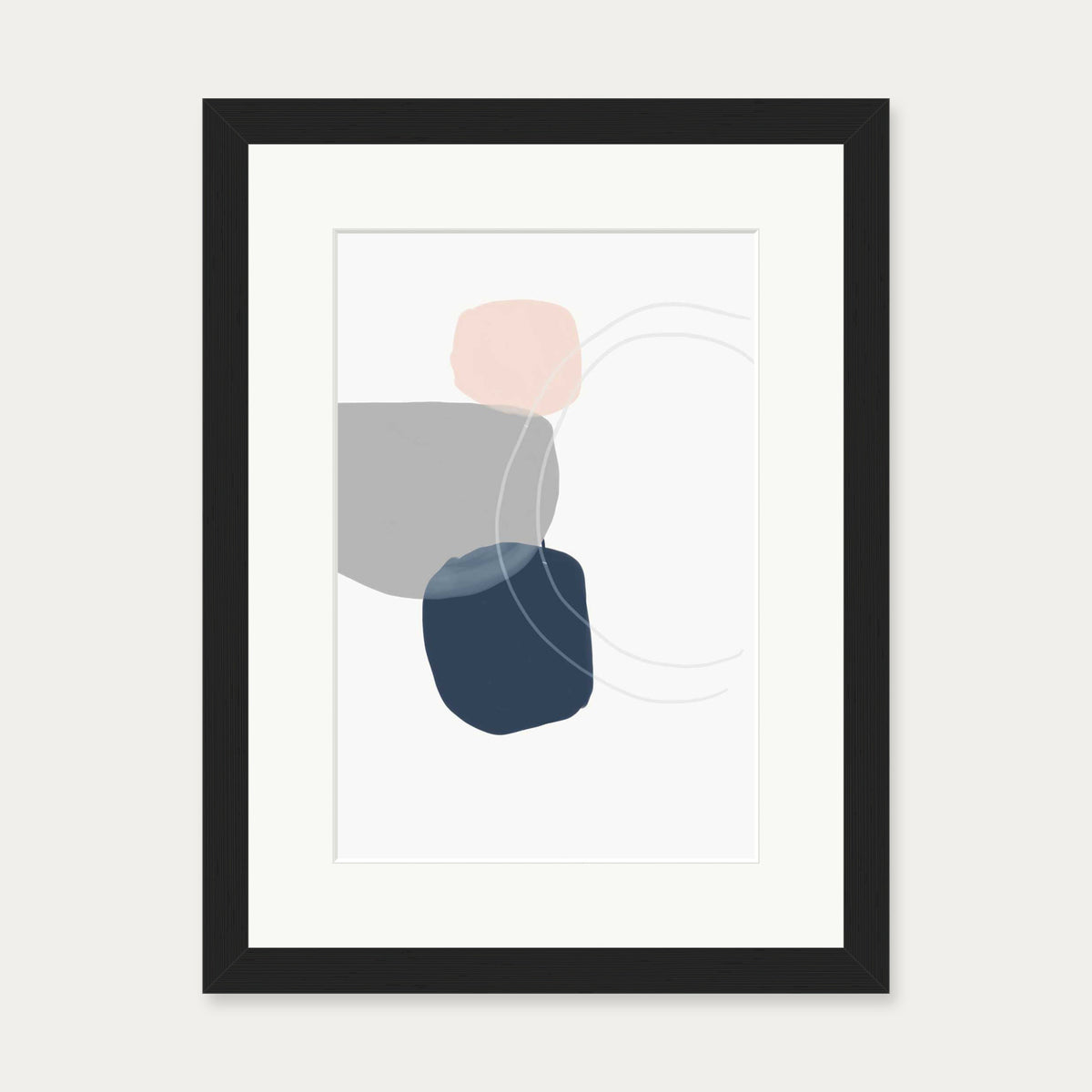 Minimal Abstract Shapes 3 Art Print — 30 x 40 cm — Black Frame