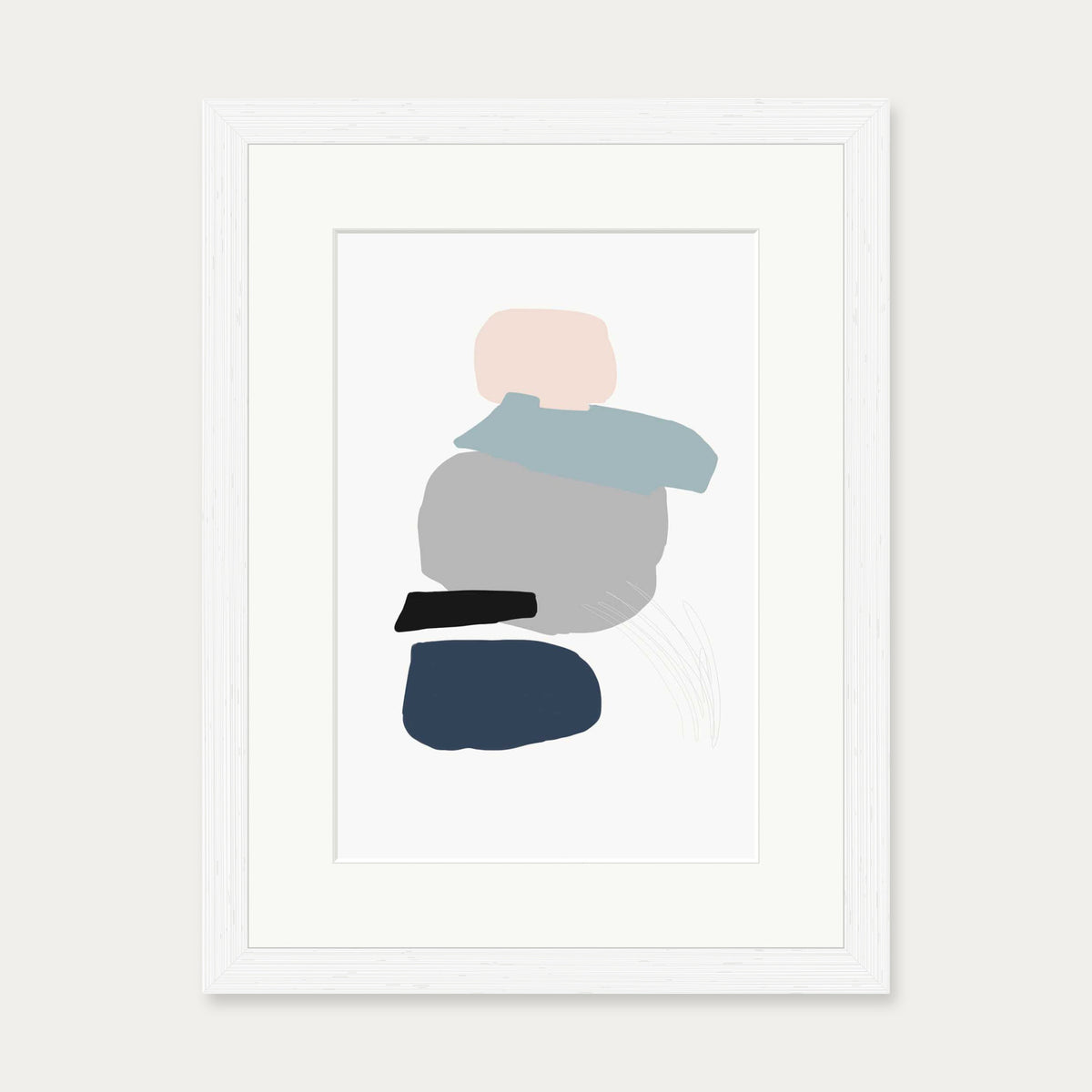 Minimal Abstract Shapes 4 Art Print — 30 x 40 cm — White Frame