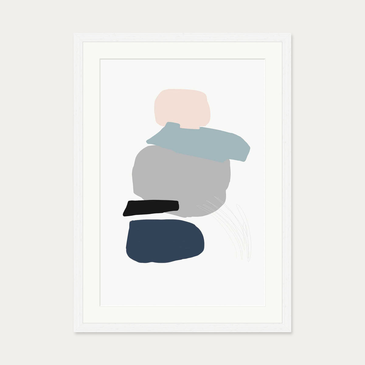 Minimal Abstract Shapes 4 Art Print — 50 x 70 cm — White Frame