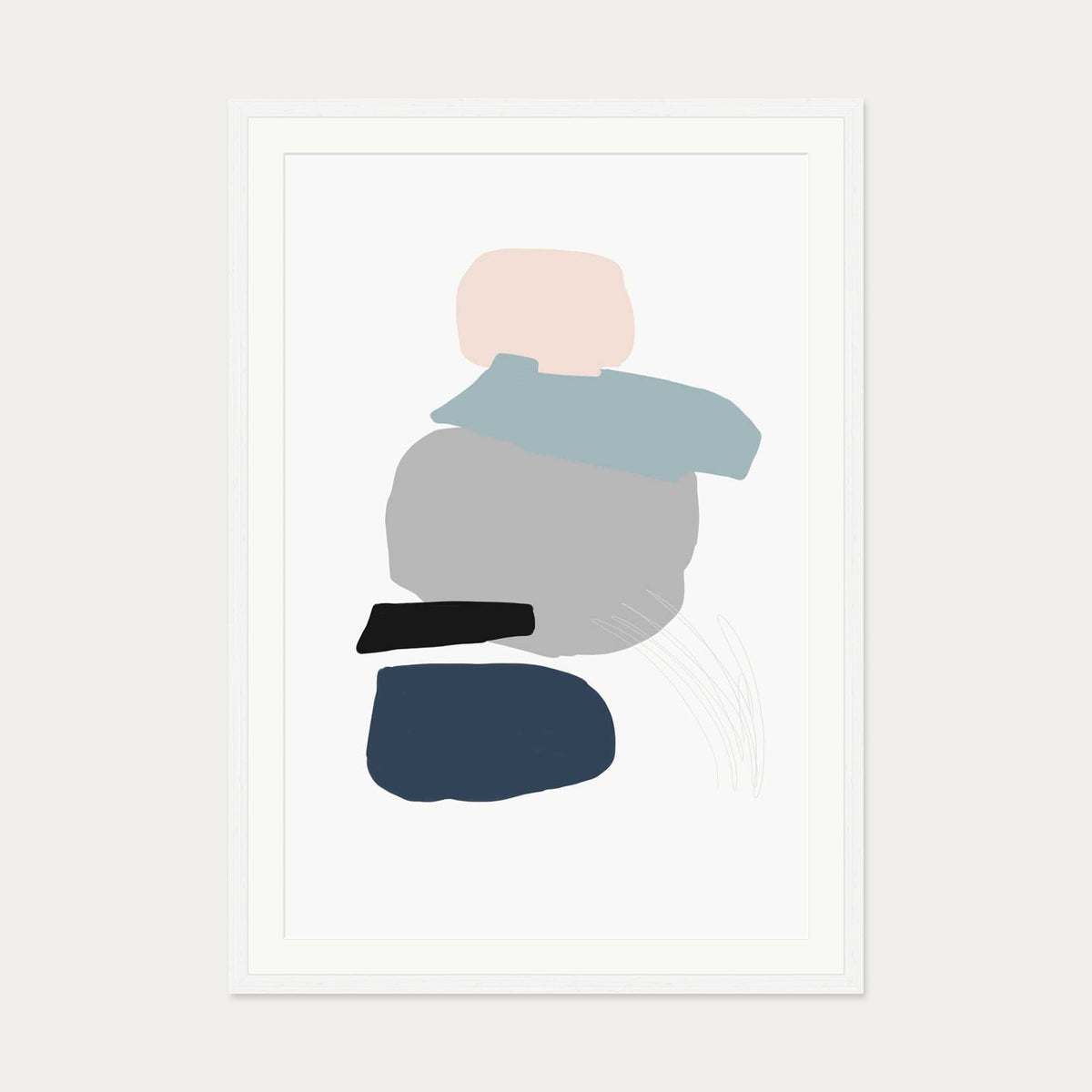 Minimal Abstract Shapes 4 Art Print — 70 x 100 cm — White Frame