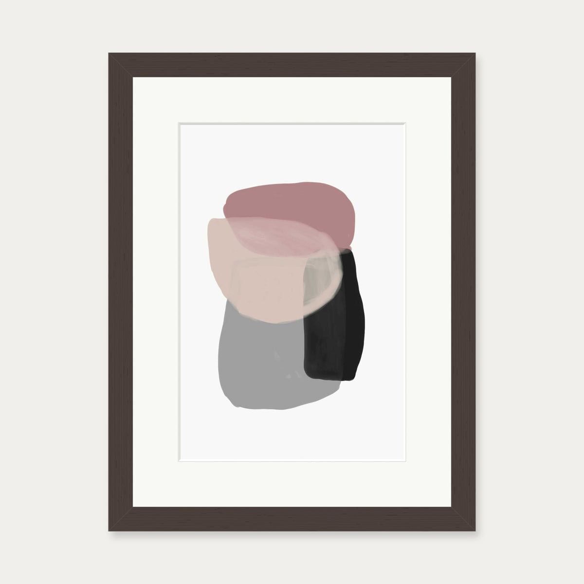 Minimal Abstract Shapes 5 Art Print — 30 x 40 cm — Brown Frame