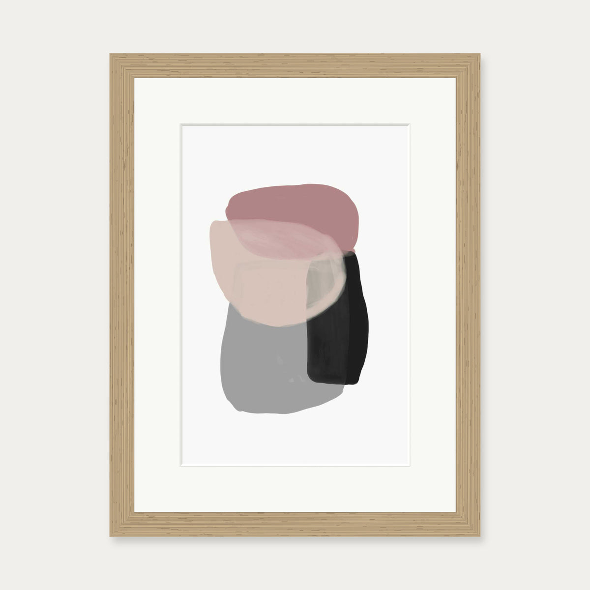 Minimal Abstract Shapes 5 Art Print — 30 x 40 cm — Oak Frame