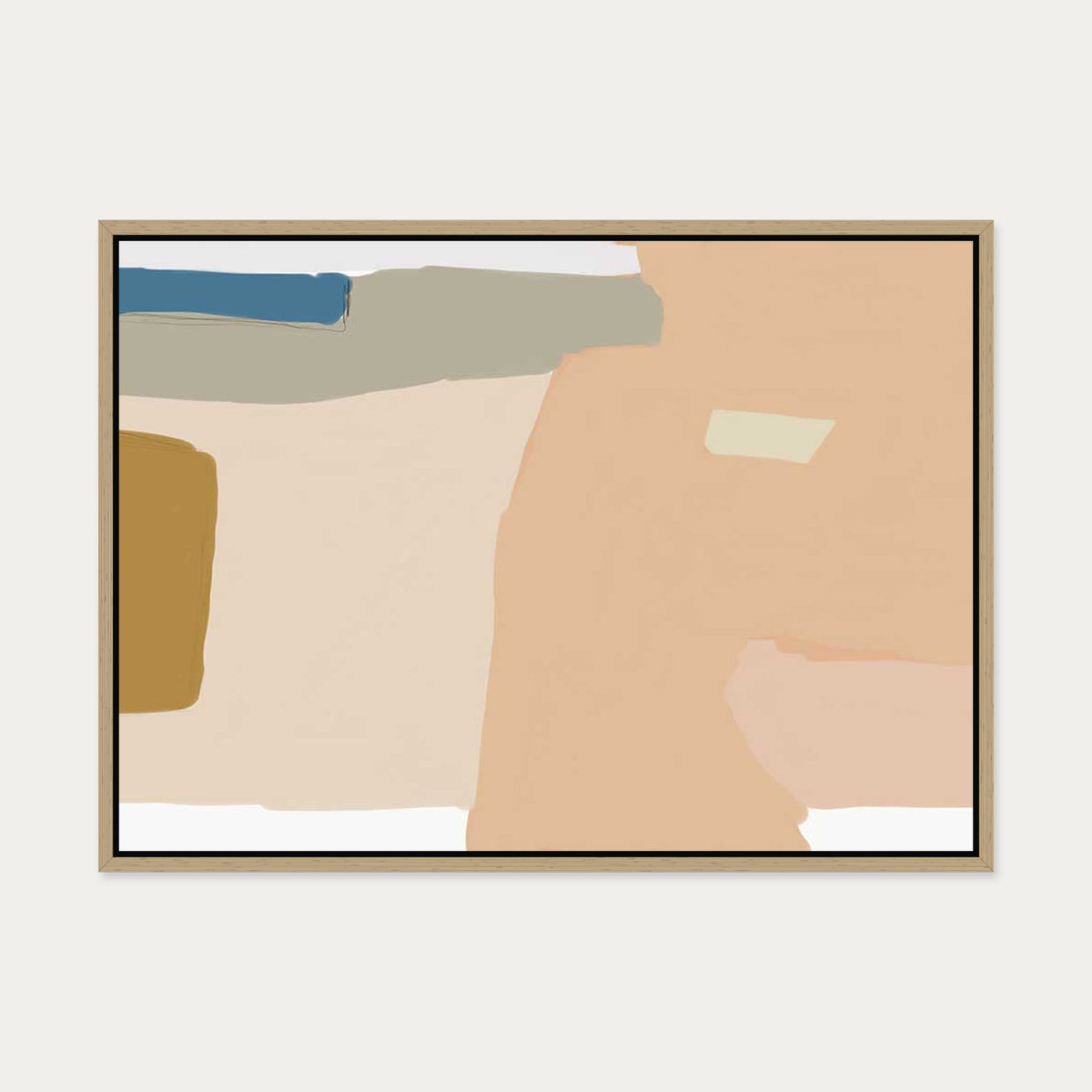 Minimal Abstract Shapes Canvas Art — 50 x 70 cm — Oak Frame