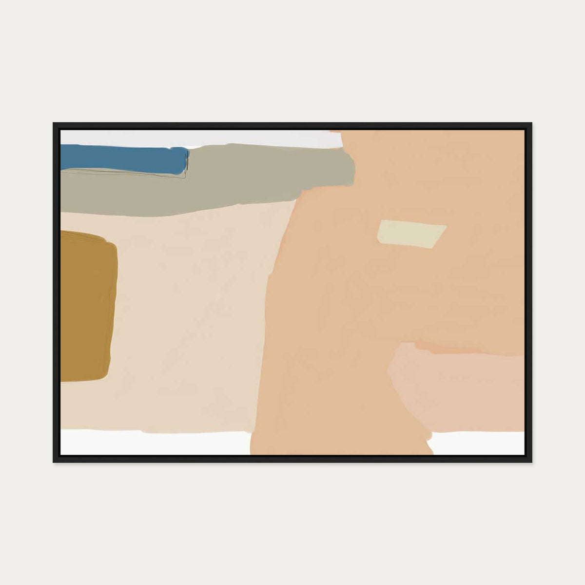 Minimal Abstract Shapes Canvas Art — 70 x 100 cm — Black Frame
