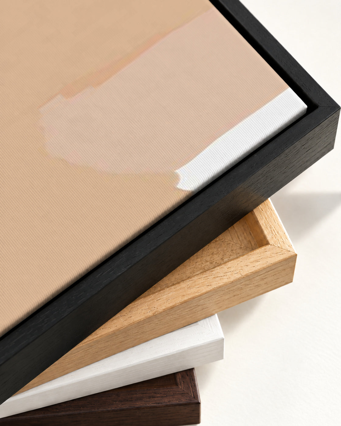Minimal Abstract Shapes Canvas Art — framed canvas corner and wrapped canvas detail