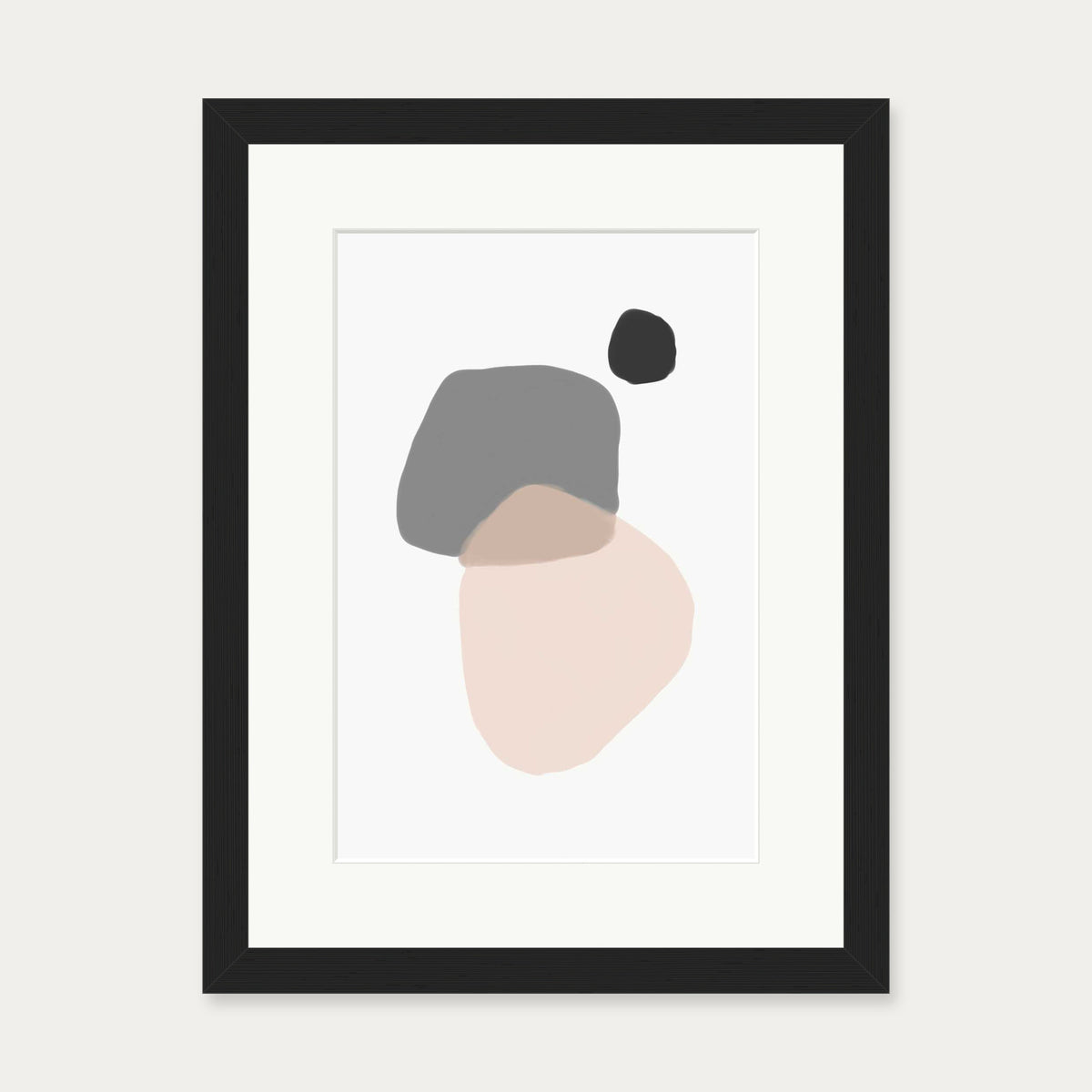 Minimal Abstract Shapes Art Print — 30 x 40 cm — Black Frame