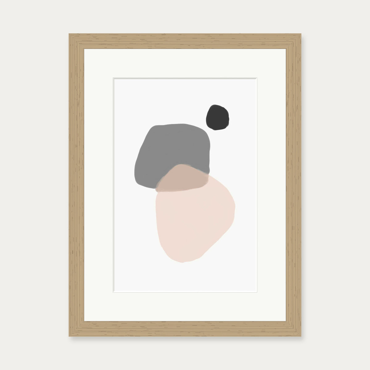 Minimal Abstract Shapes Art Print — 30 x 40 cm — Oak Frame