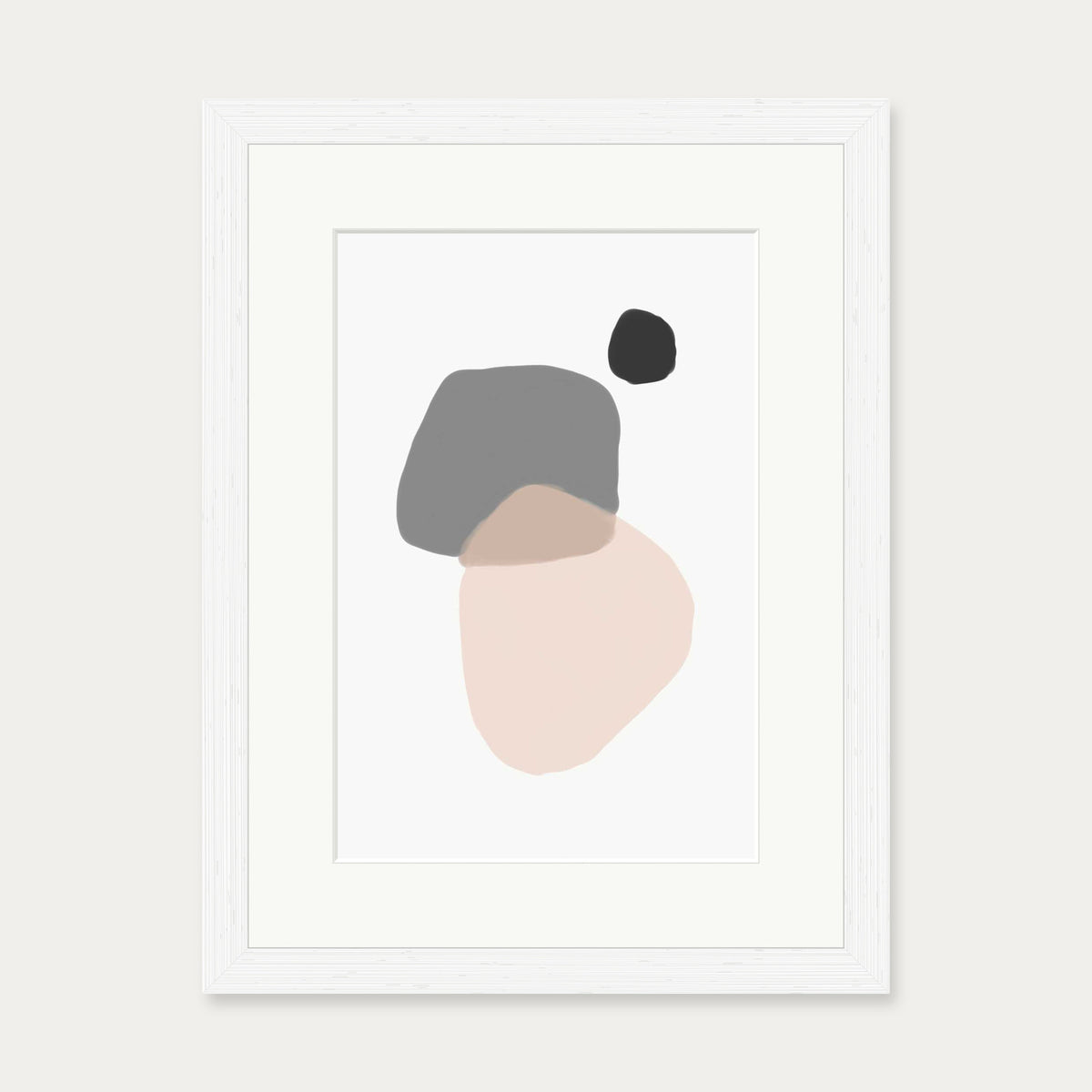 Minimal Abstract Shapes Art Print — 30 x 40 cm — White Frame