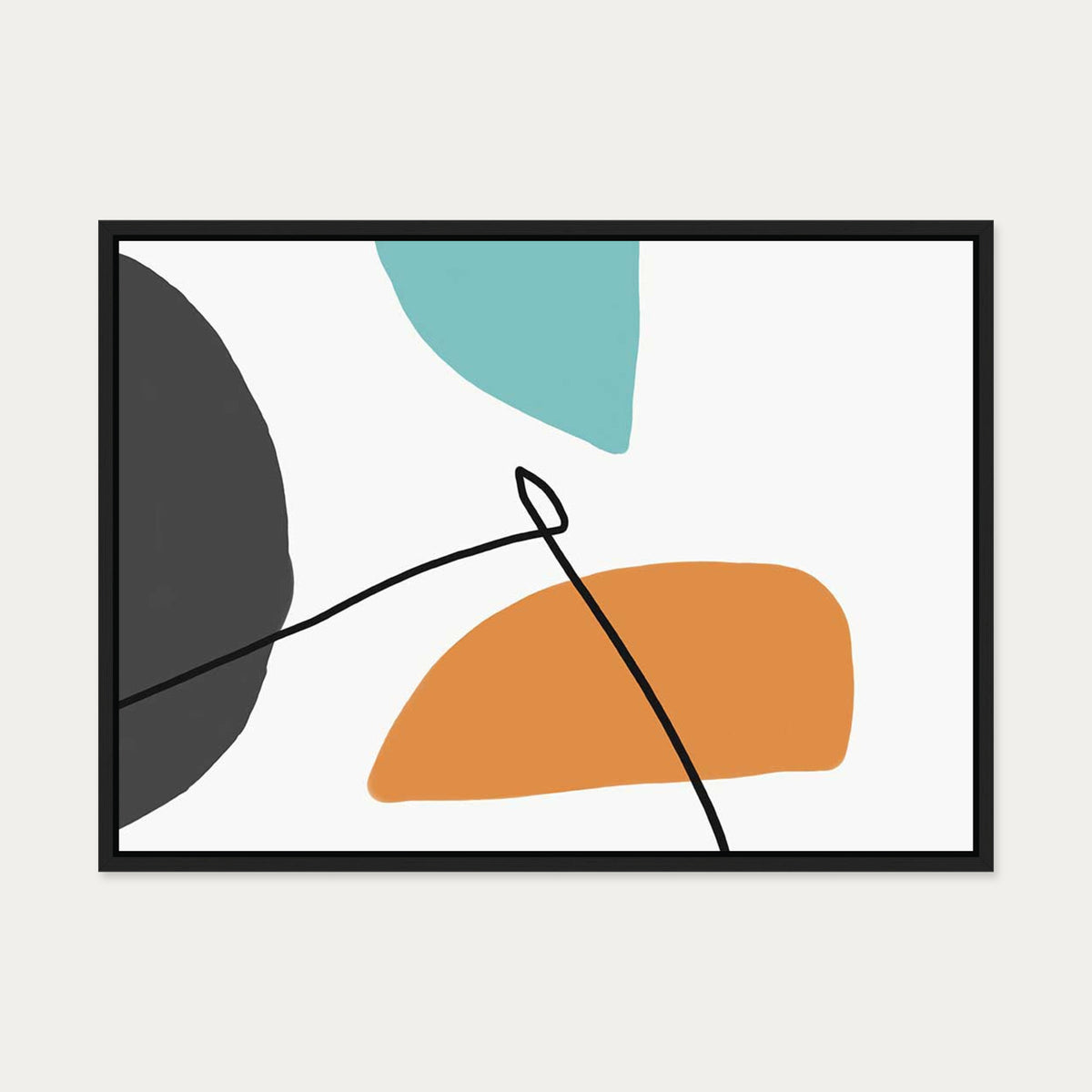 Minimal Bright Shapes Canvas Art — 50 x 70 cm — Black Frame