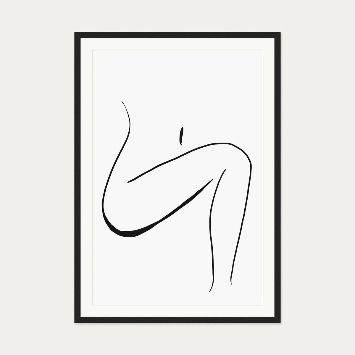 Minimal Leg Line Art Print — 70 x 100 cm — Black Frame