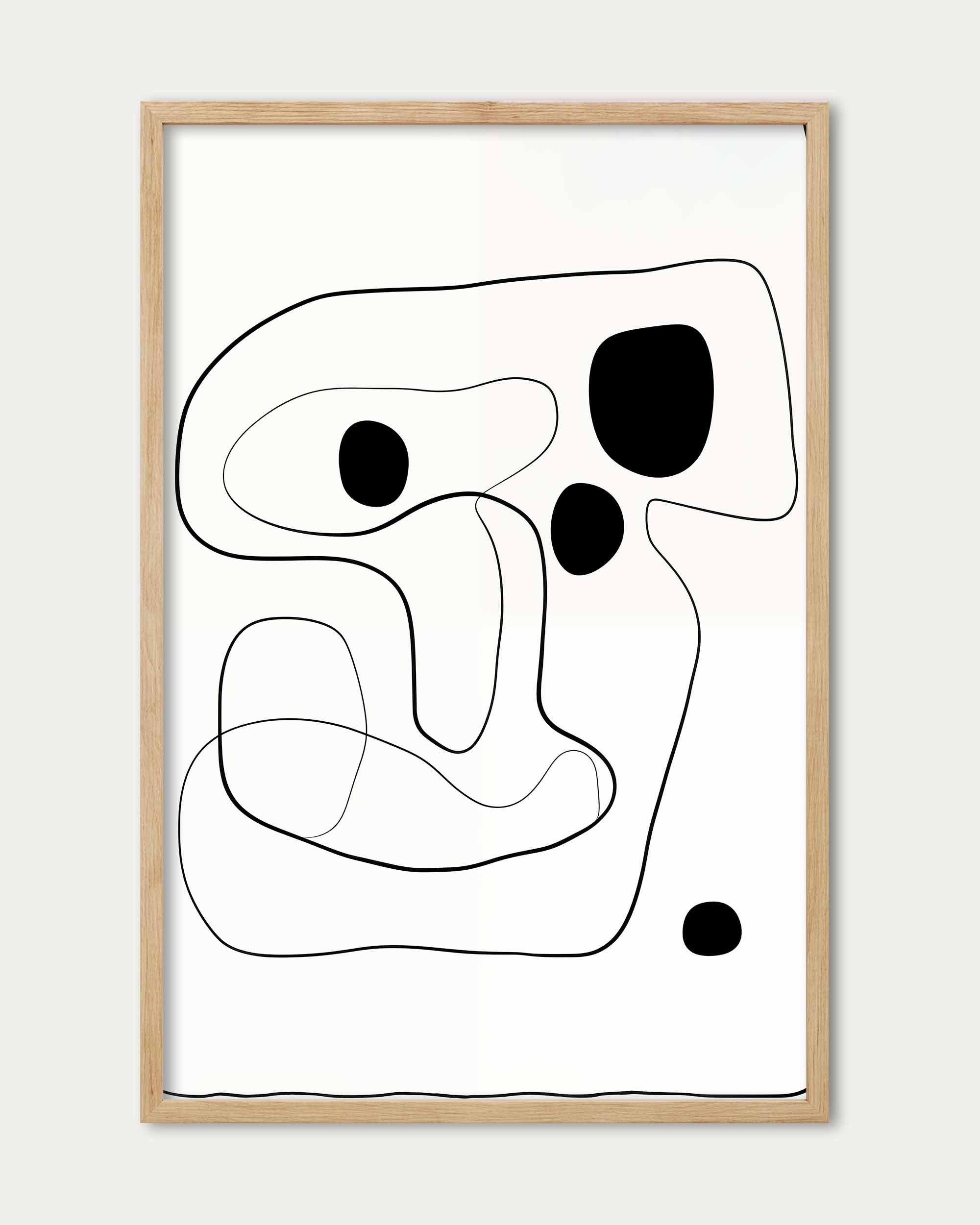 Monochrome Line Art Print