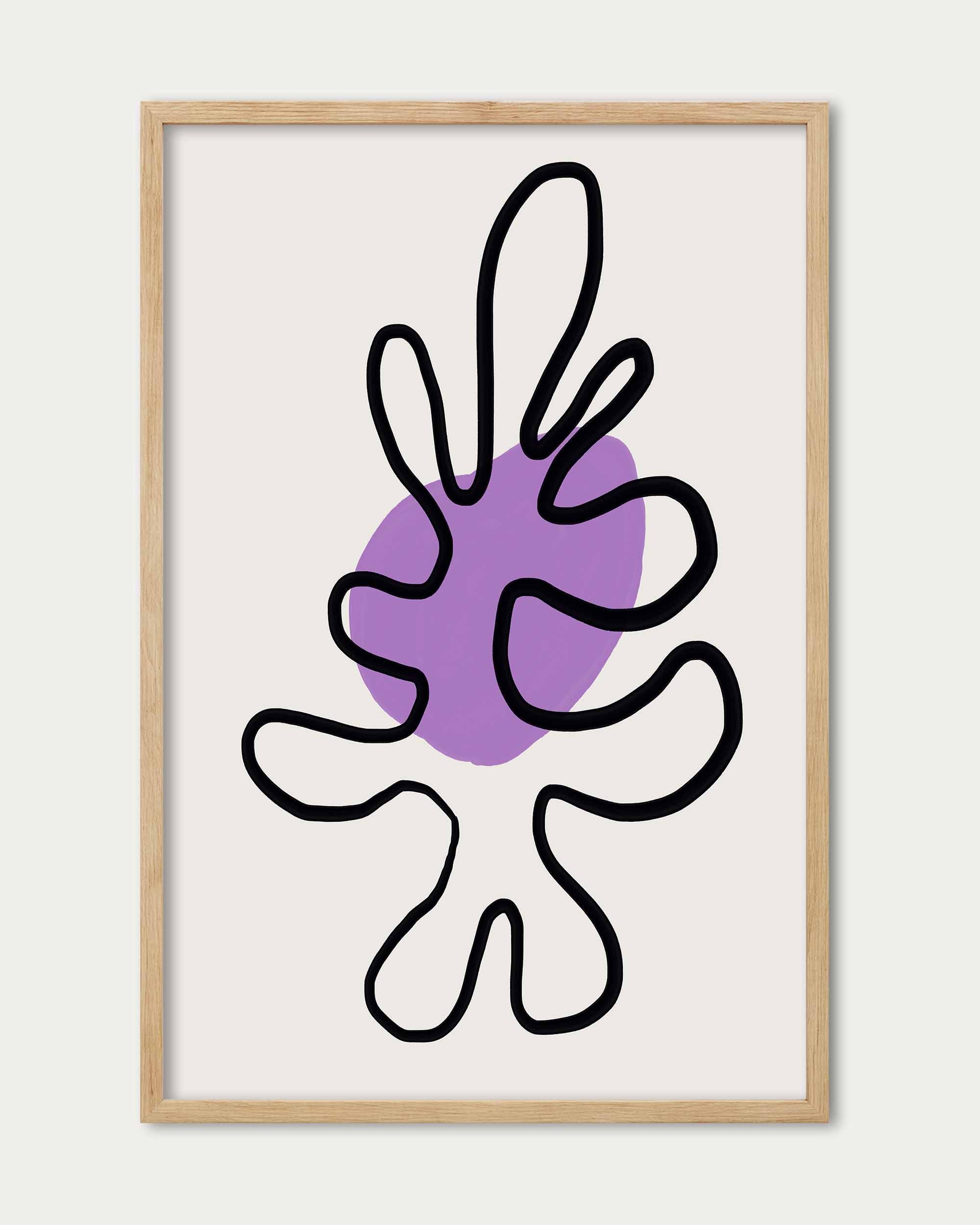 Abstract Shape Purple Wall Art