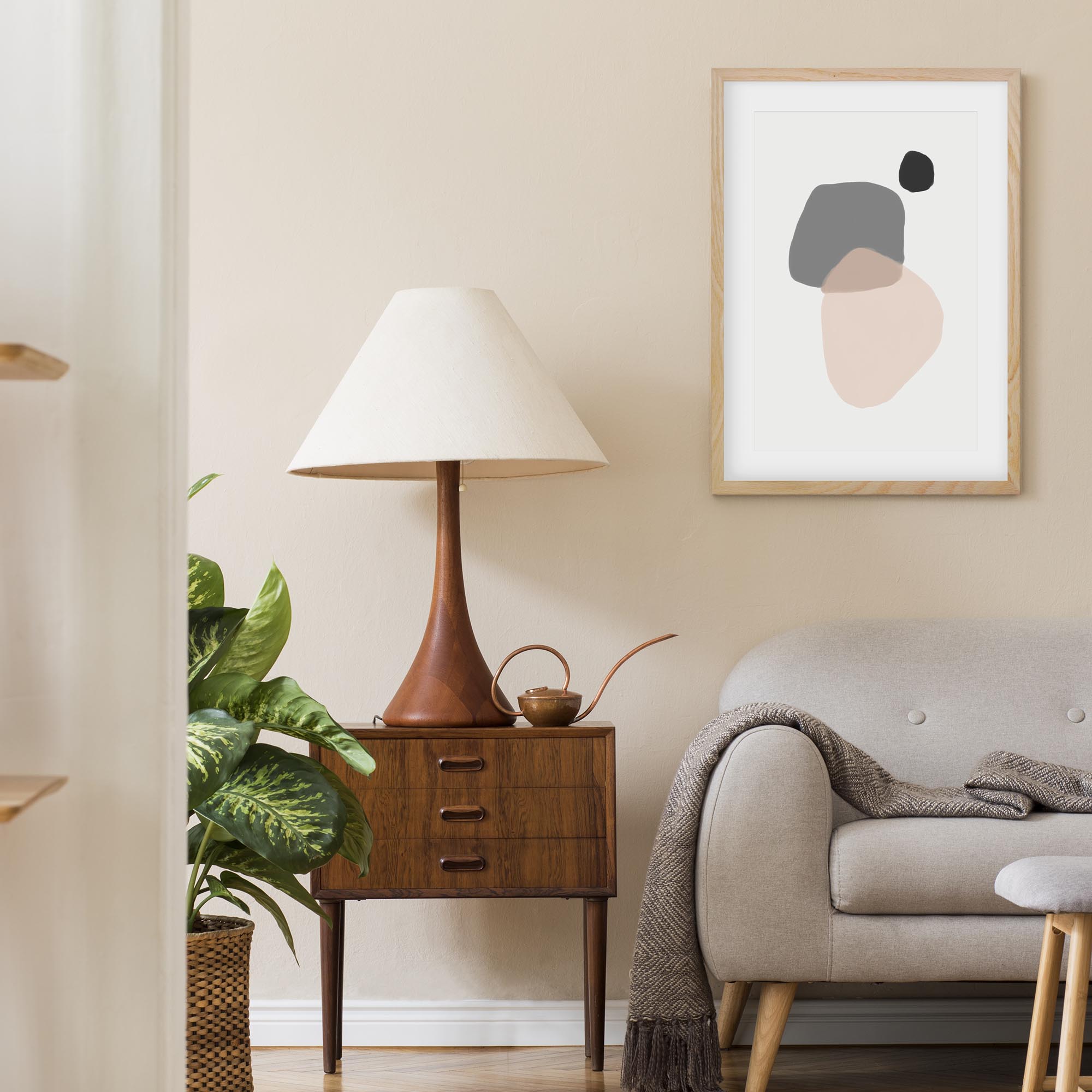 Minimal Abstract Shapes Framed Art