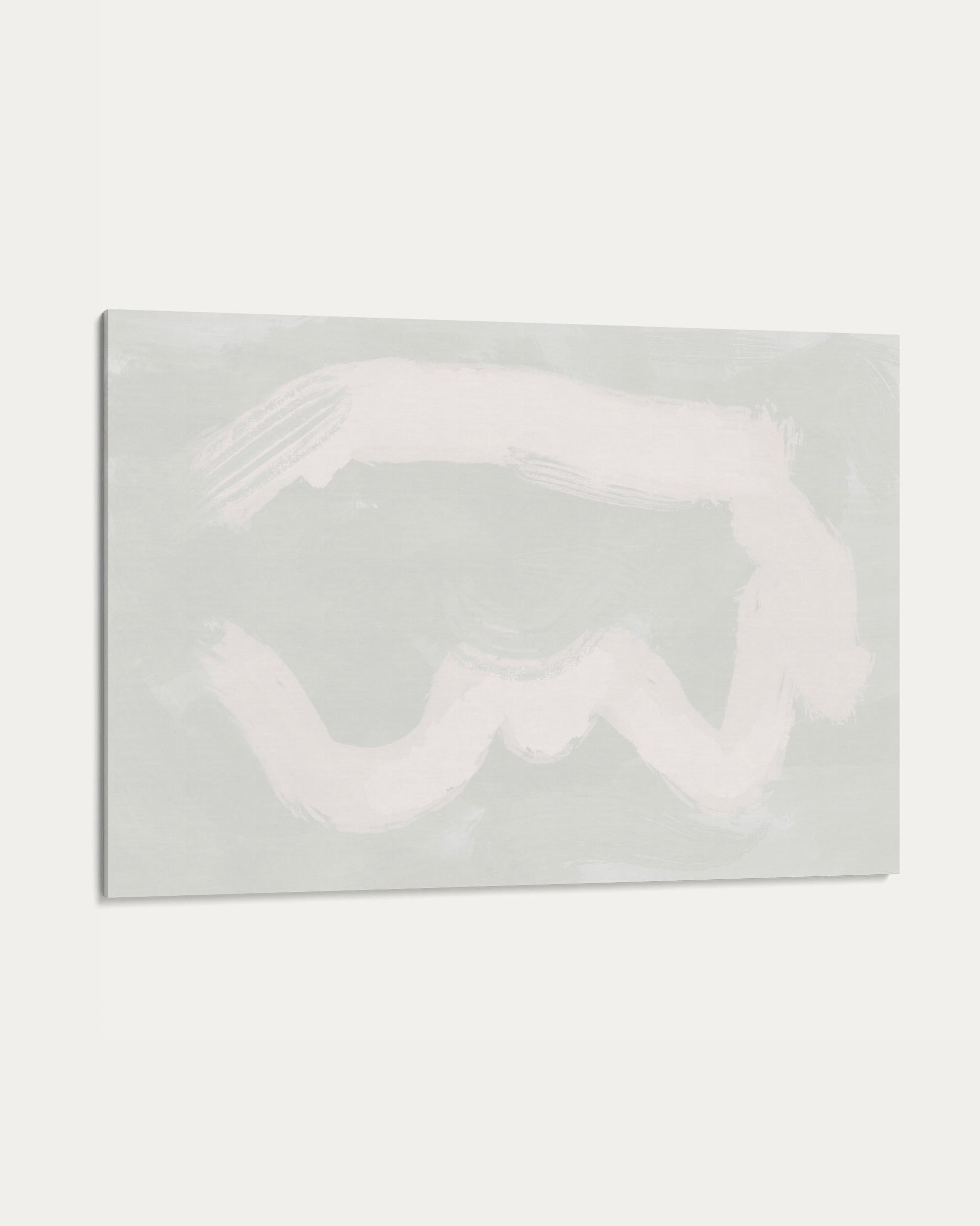 Abstract art piece with wavy lines on a light gray background