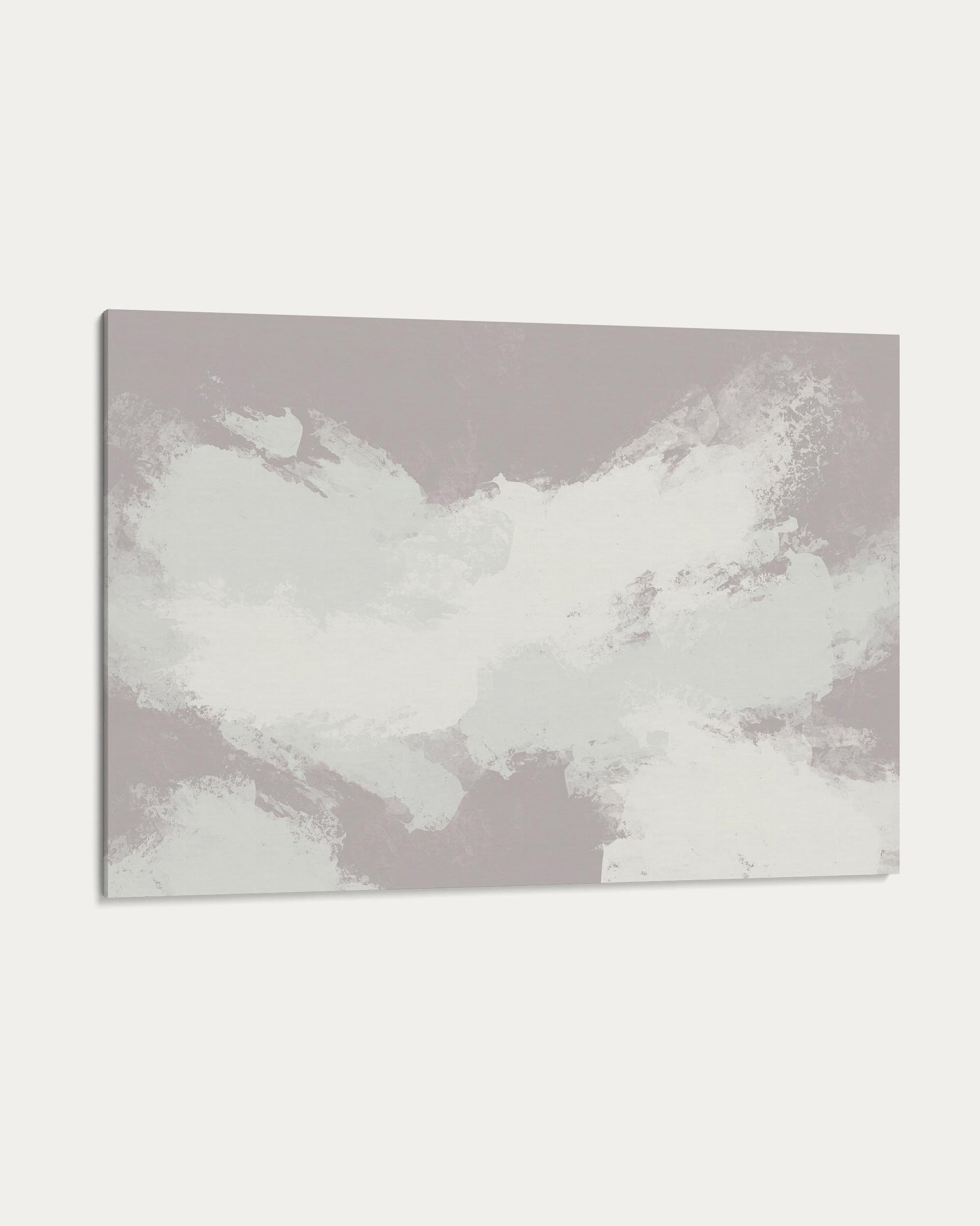Abstract art piece with white and gray brush strokes on a light gray background