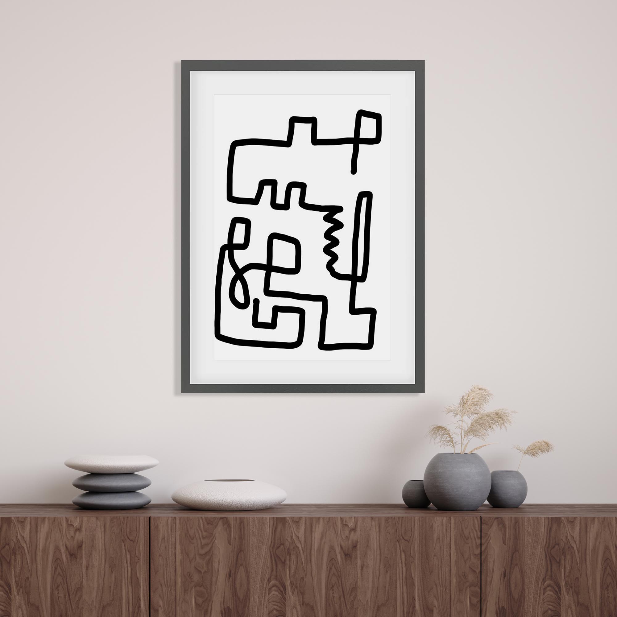 Labyrinth Line Framed Art