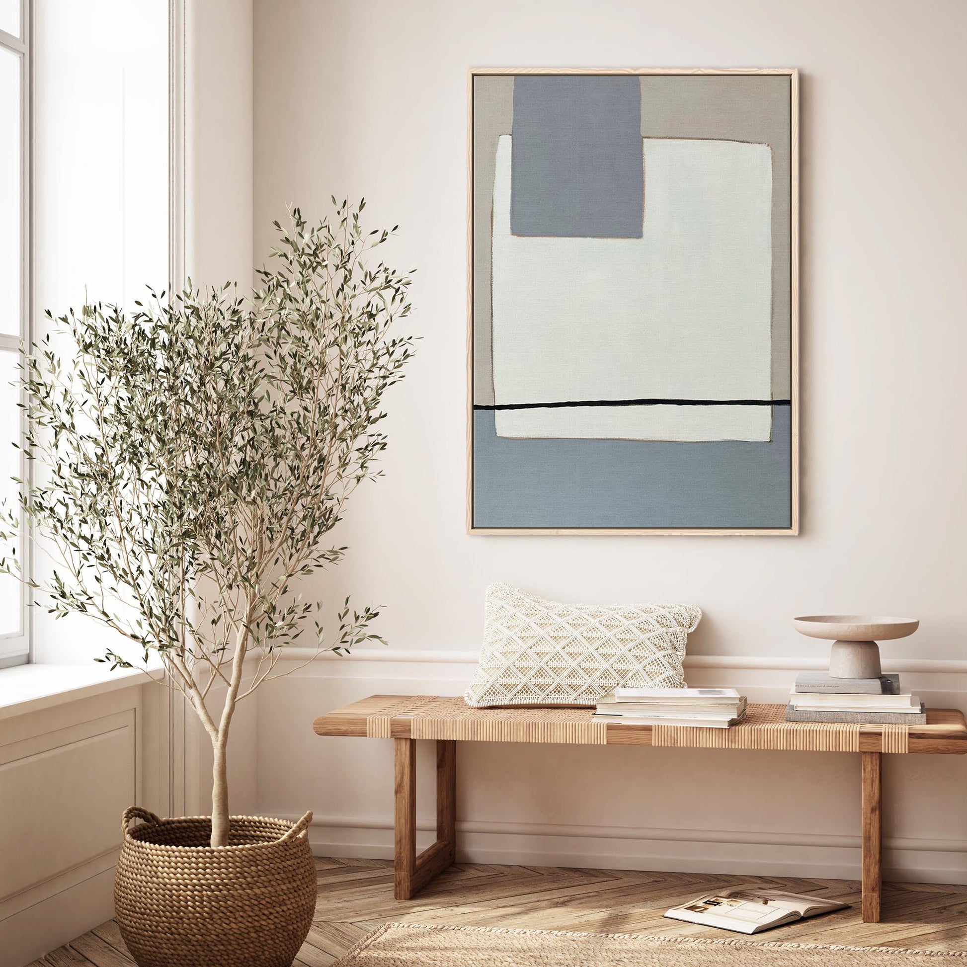 Calm Minimalism - Original Painting-Abstract House