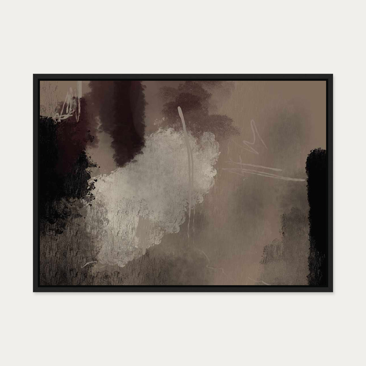 Misty Meadow Canvas Art — 50 x 70 cm — Black Frame