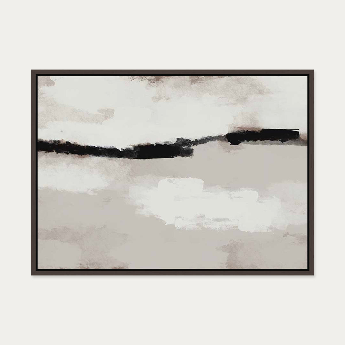 Misty Waters Canvas Art — 50 x 70 cm — Brown Frame
