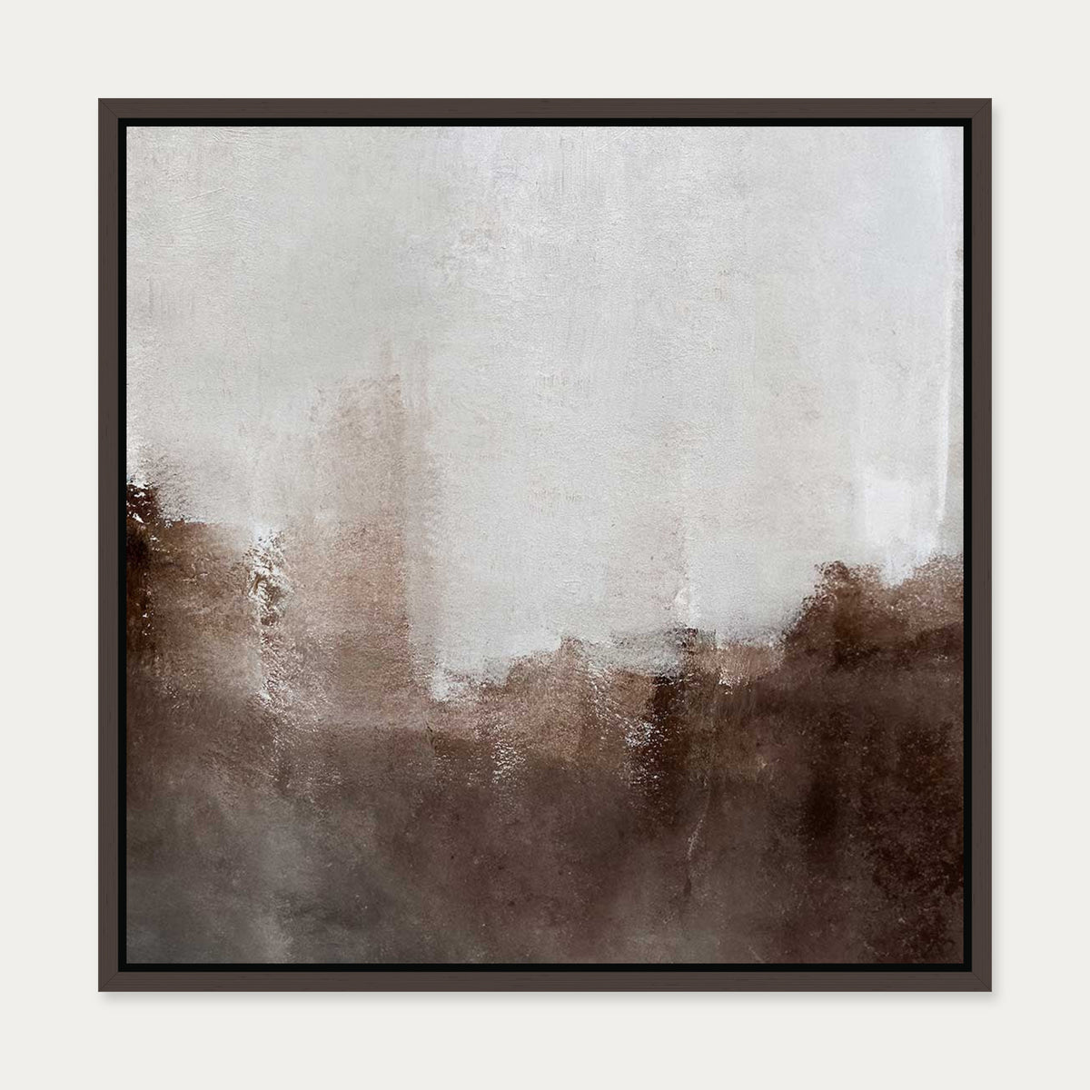 Mocha Ripple Canvas Art — 50 x 50 cm — Brown Frame
