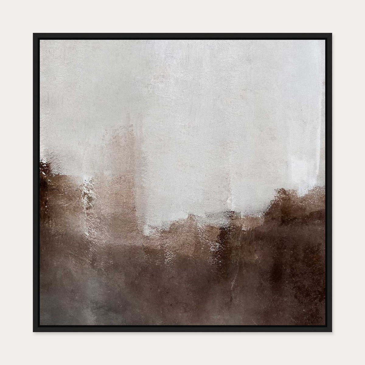 Mocha Ripple Canvas Art — 70 x 70 cm — Black Frame