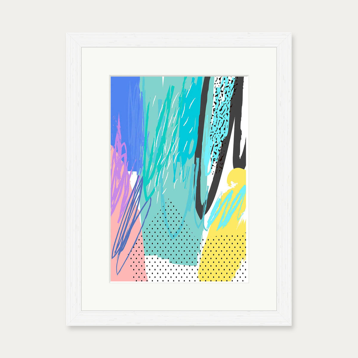 Modern Abstract Colour Pop — 30 x 40 cm — White Frame