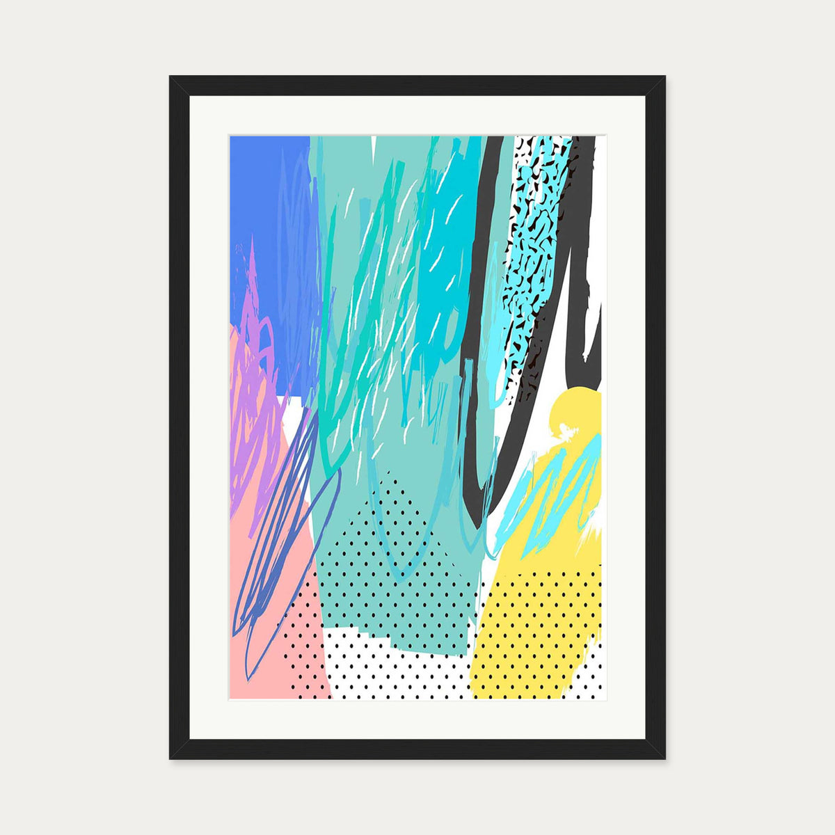 Modern Abstract Colour Pop — 50 x 70 cm — Black Frame