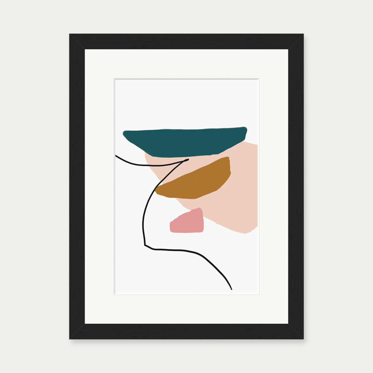 Modern Abstract Illustration Art Print — 30 x 40 cm — Black Frame