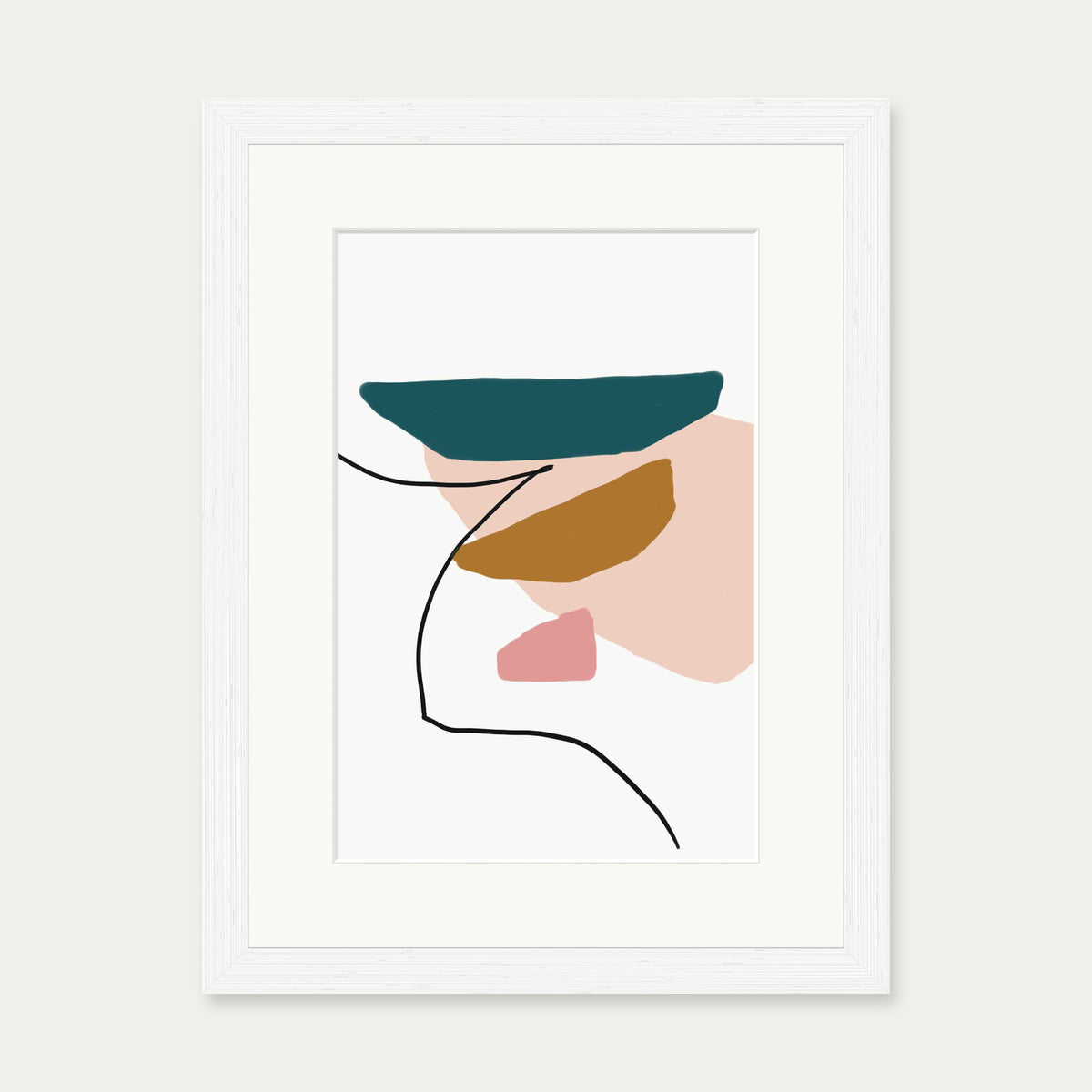Modern Abstract Illustration Art Print — 30 x 40 cm — White Frame