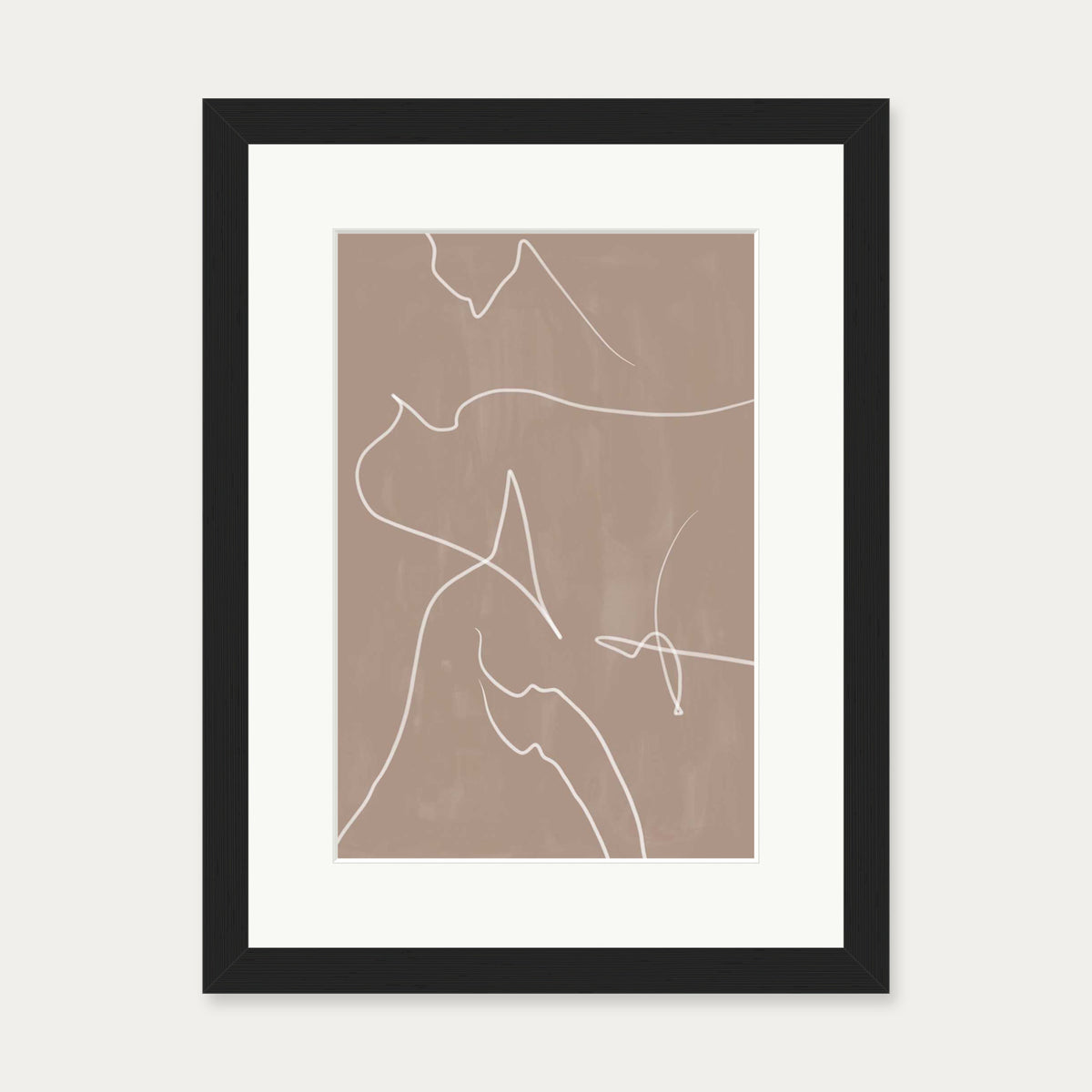 Modern Abstract Lines Art Print — 30 x 40 cm — Black Frame