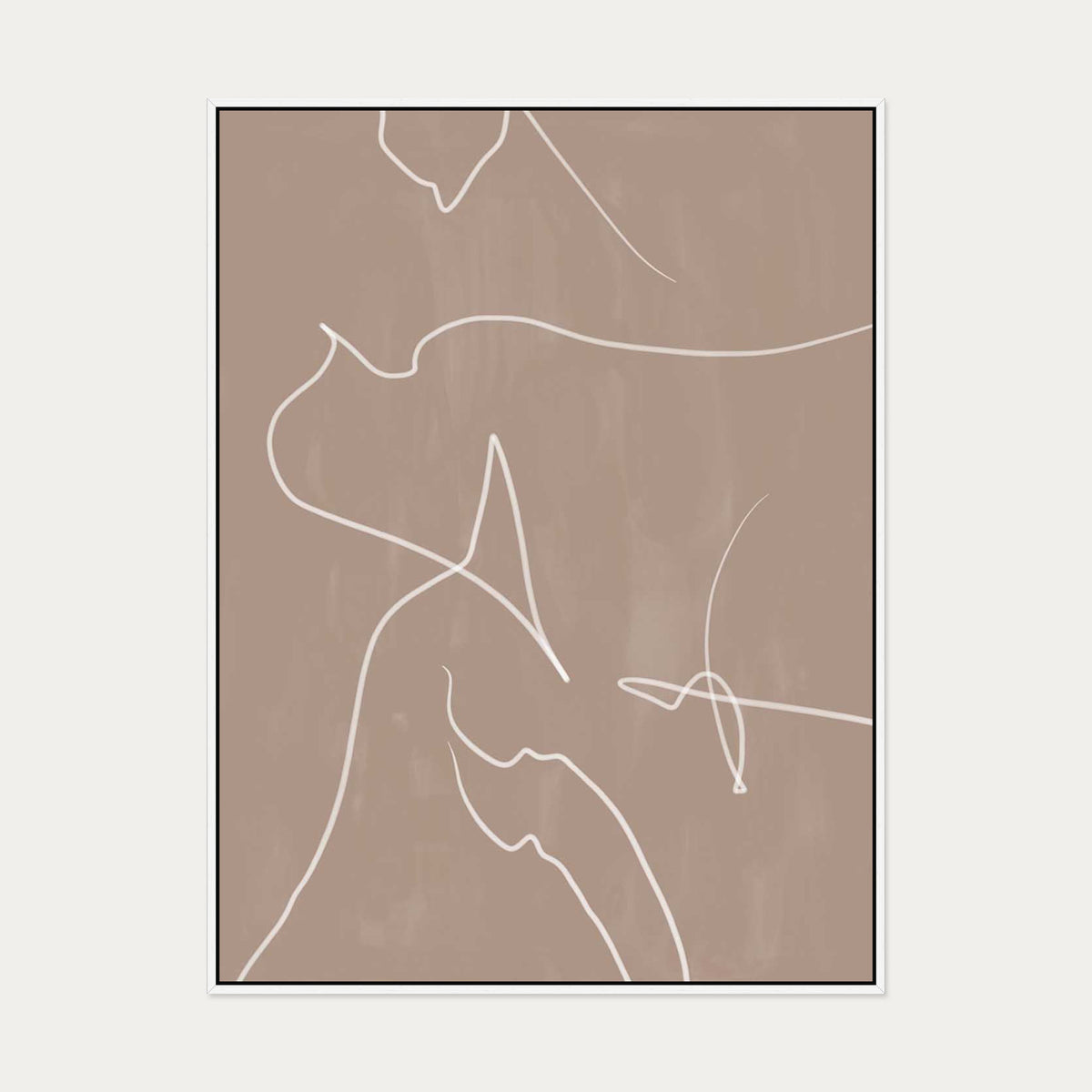 Modern Abstract Lines Canvas Art — 90 x 120 cm — White Frame
