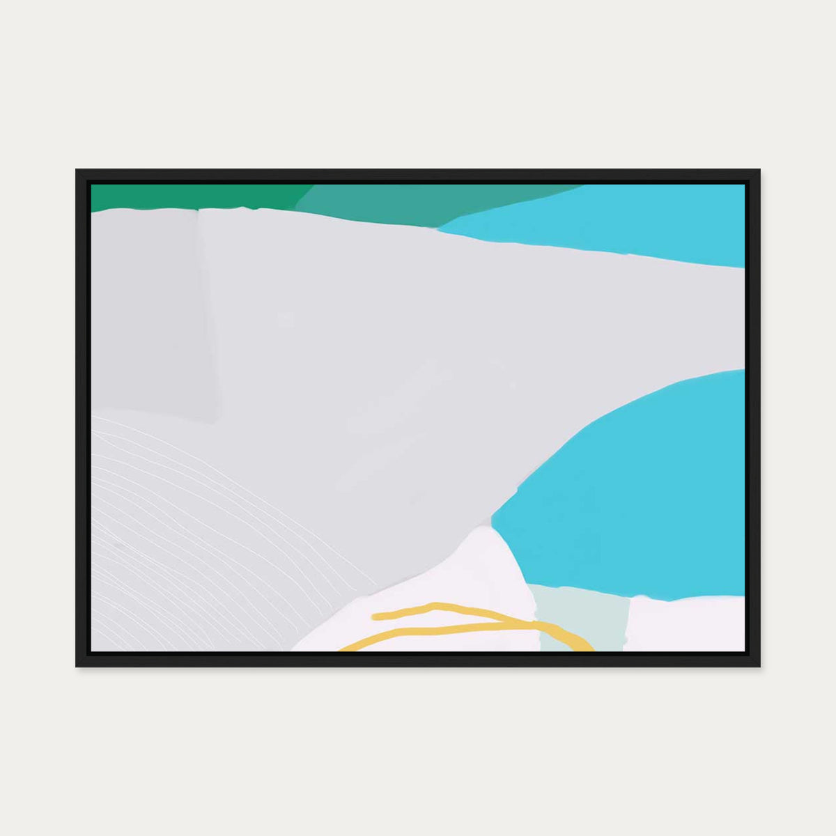 Modern Abstract Mountain Canvas Art — 50 x 70 cm — Black Frame