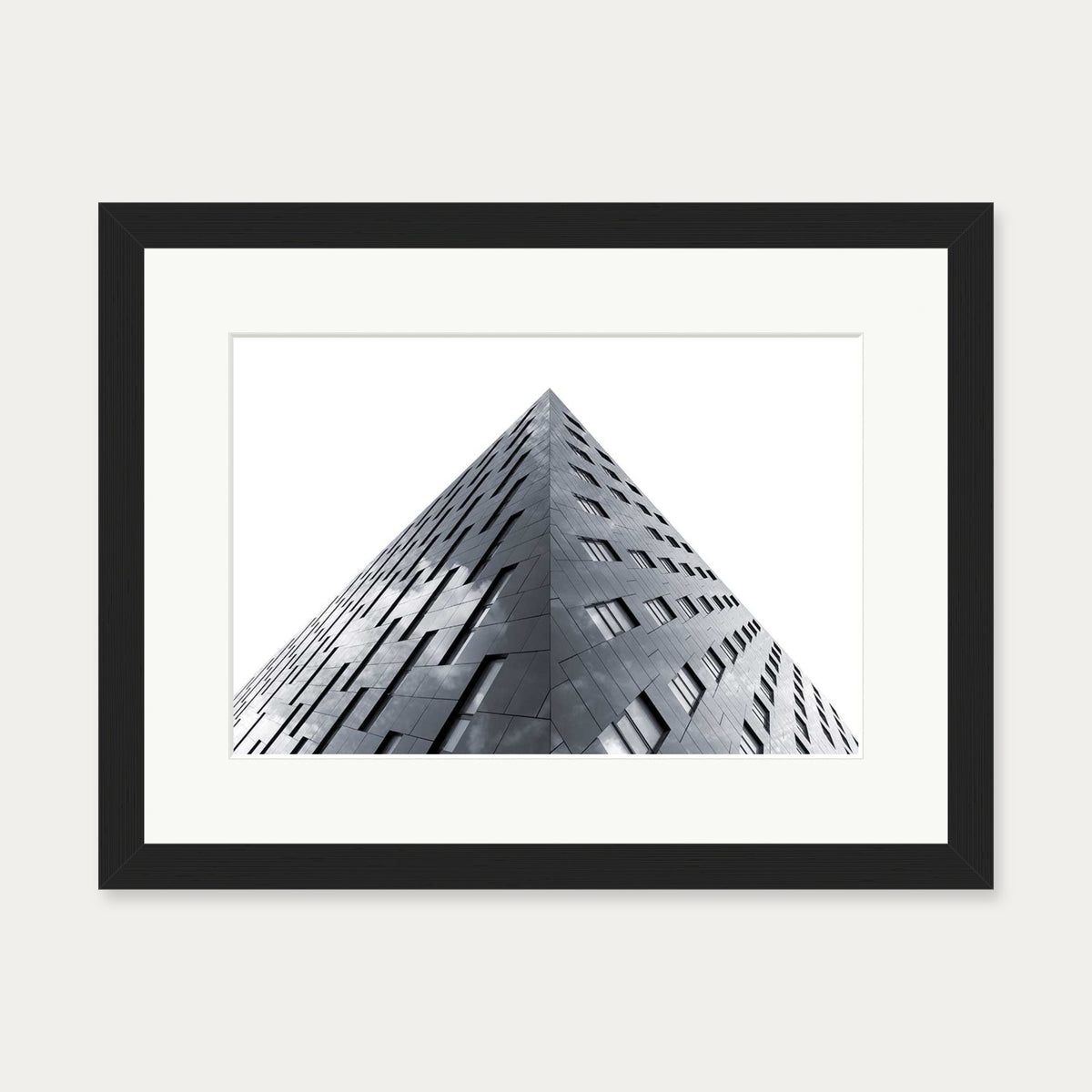 Modern Architecture Black And White Poster — 30 x 40 cm — Black Frame