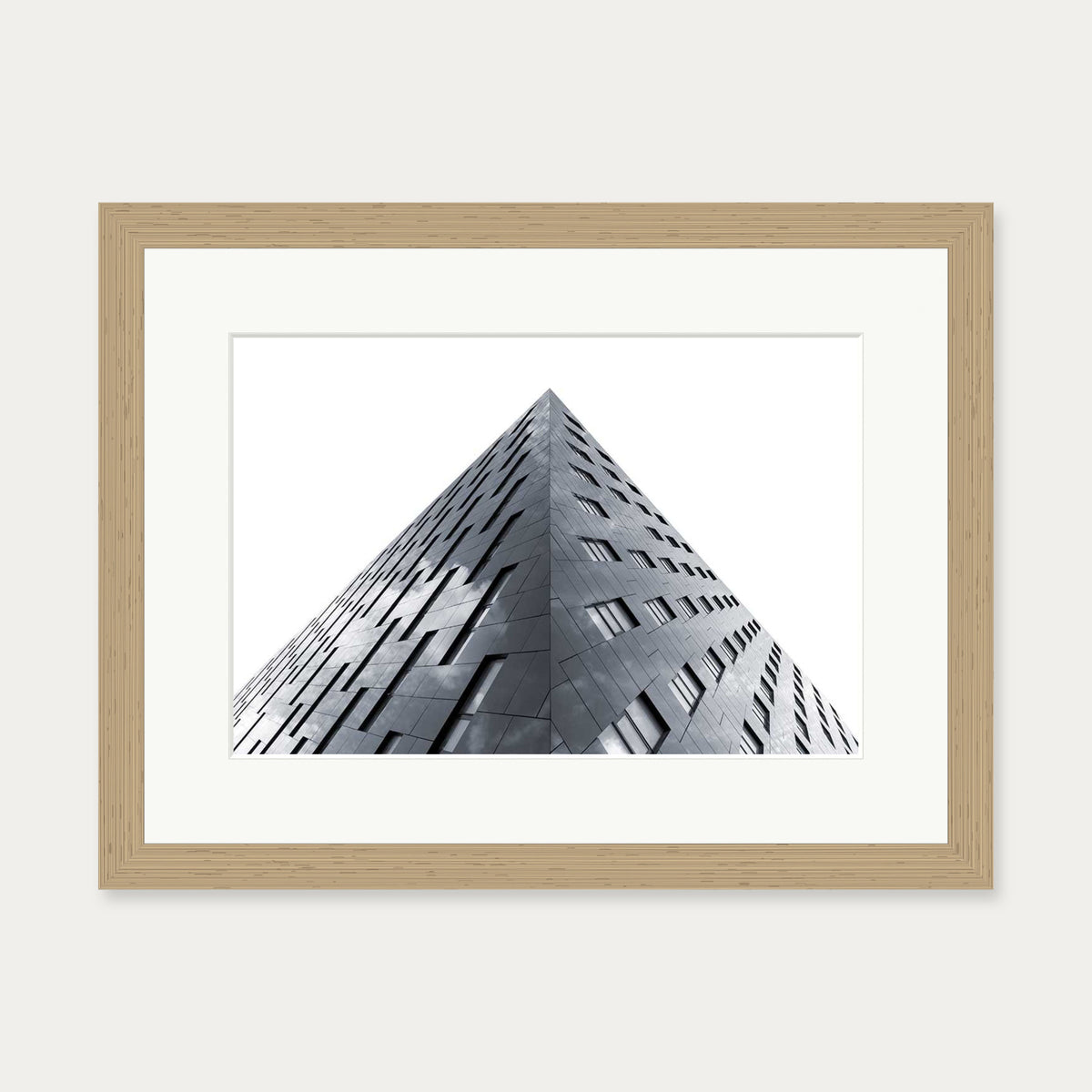 Modern Architecture Black And White Poster — 30 x 40 cm — Oak Frame