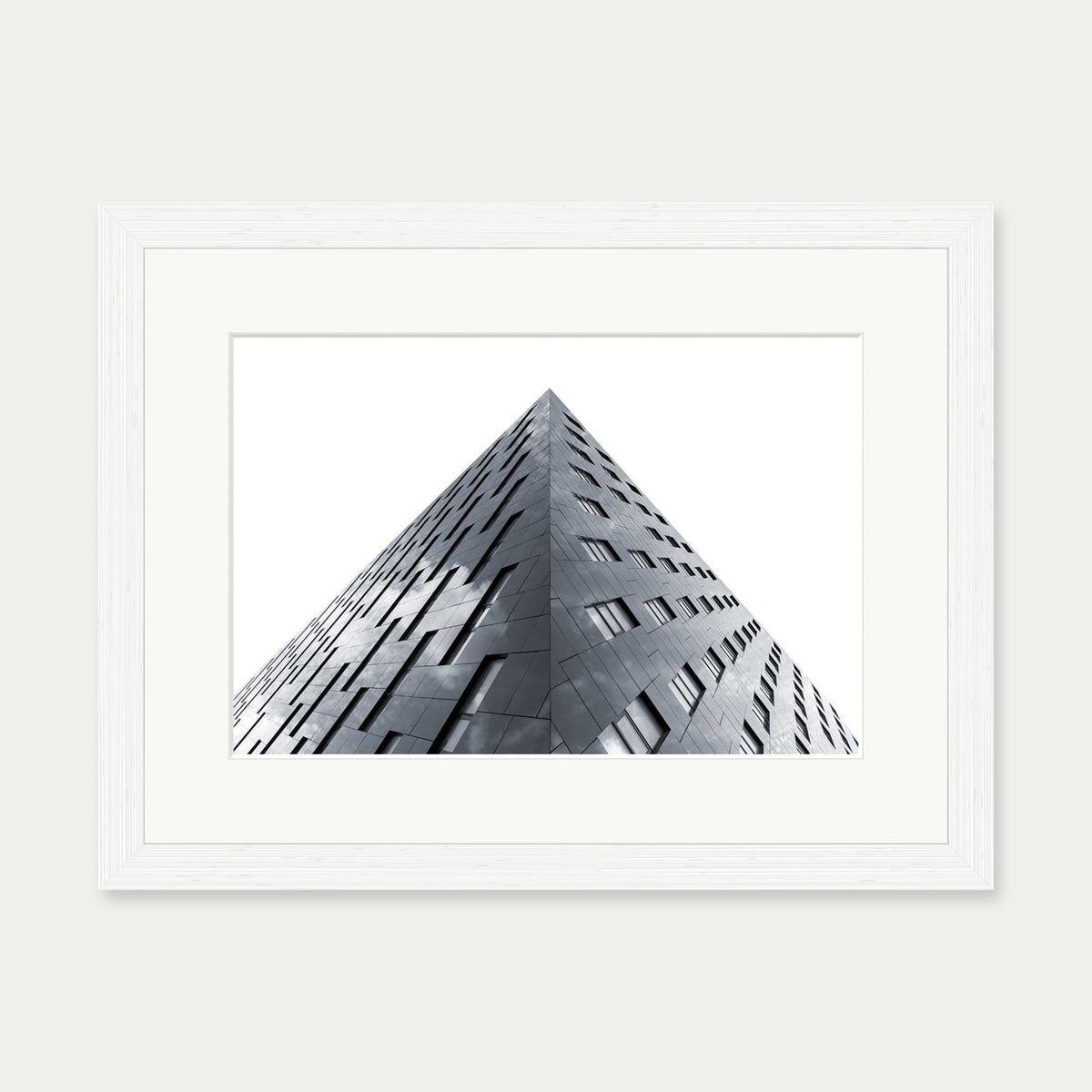 Modern Architecture Black And White Poster — 30 x 40 cm — White Frame