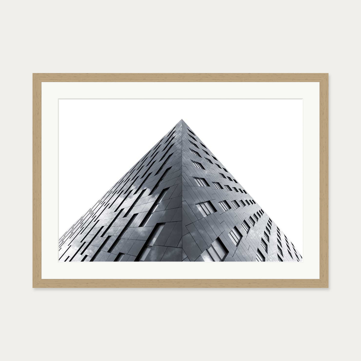 Modern Architecture Black And White Poster — 50 x 70 cm — Oak Frame