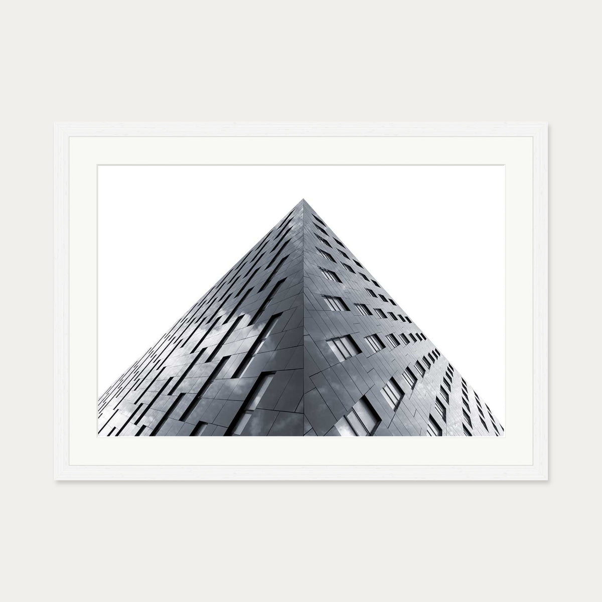Modern Architecture Black And White Poster — 50 x 70 cm — White Frame
