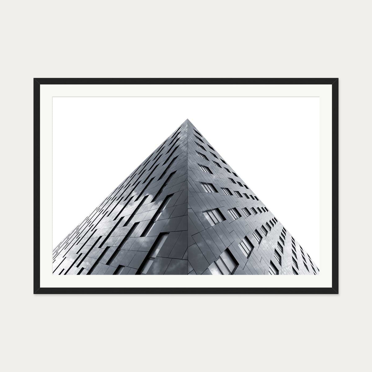 Modern Architecture Black And White Poster — 70 x 100 cm — Black Frame
