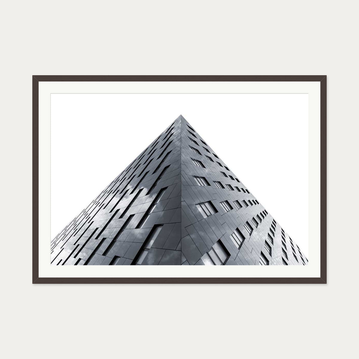 Modern Architecture Black And White Poster — 70 x 100 cm — Brown Frame