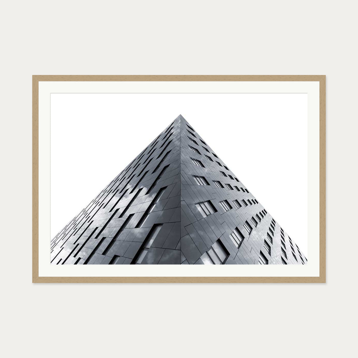 Modern Architecture Black And White Poster — 70 x 100 cm — Oak Frame