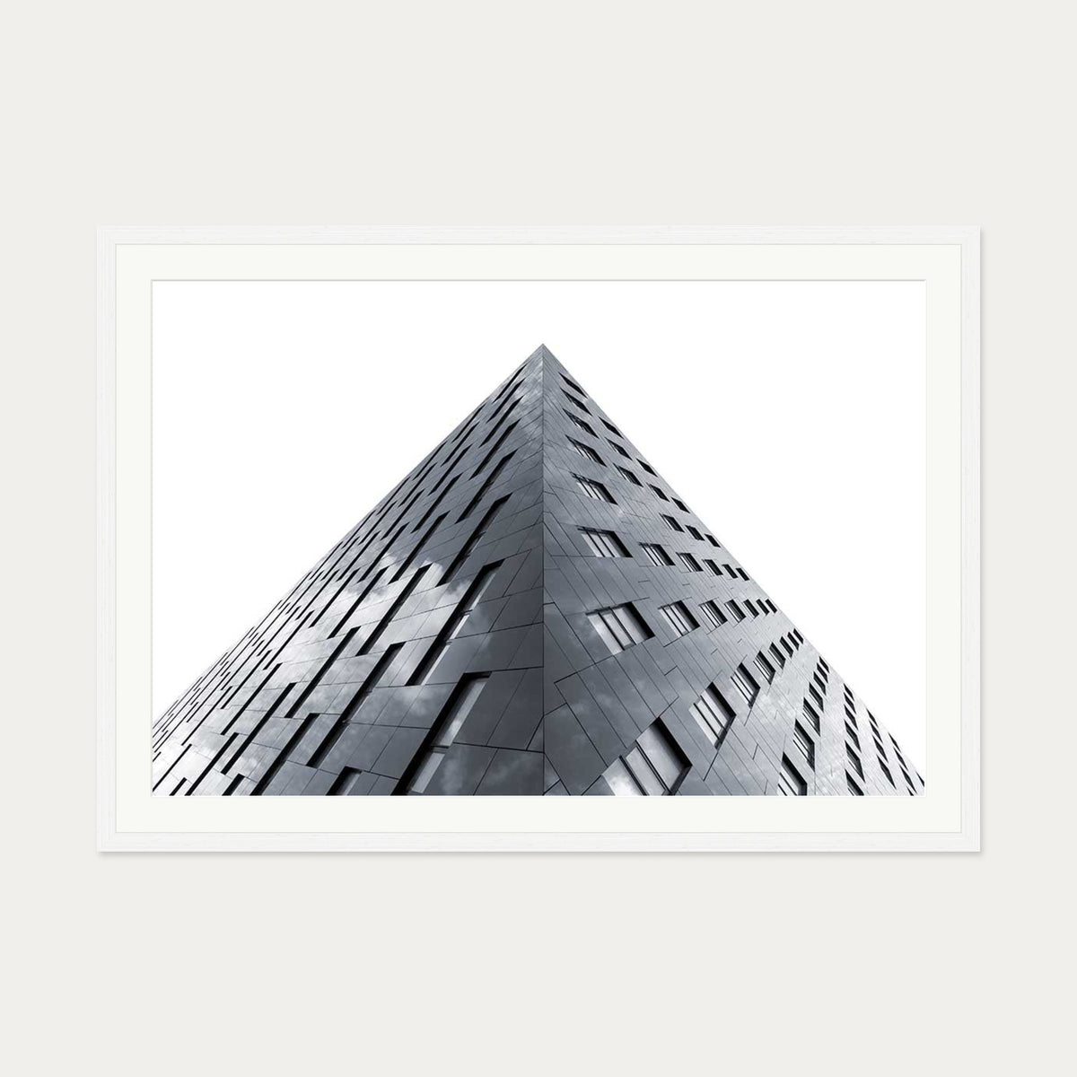Modern Architecture Black And White Poster — 70 x 100 cm — White Frame