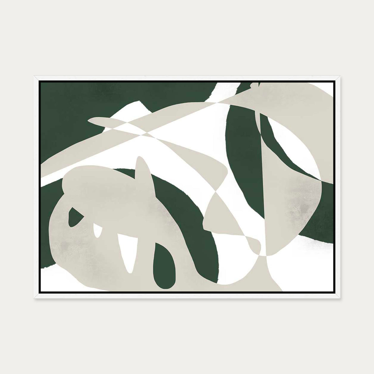 Modern Bauhaus Canvas Art — 50 x 70 cm — White Frame
