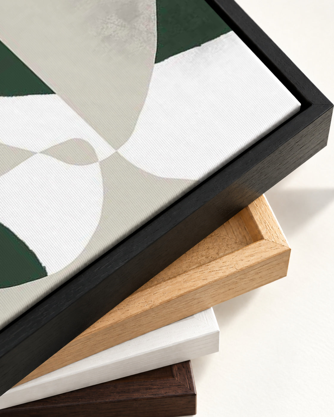 Modern Bauhaus Canvas Art — framed canvas corner and wrapped canvas detail