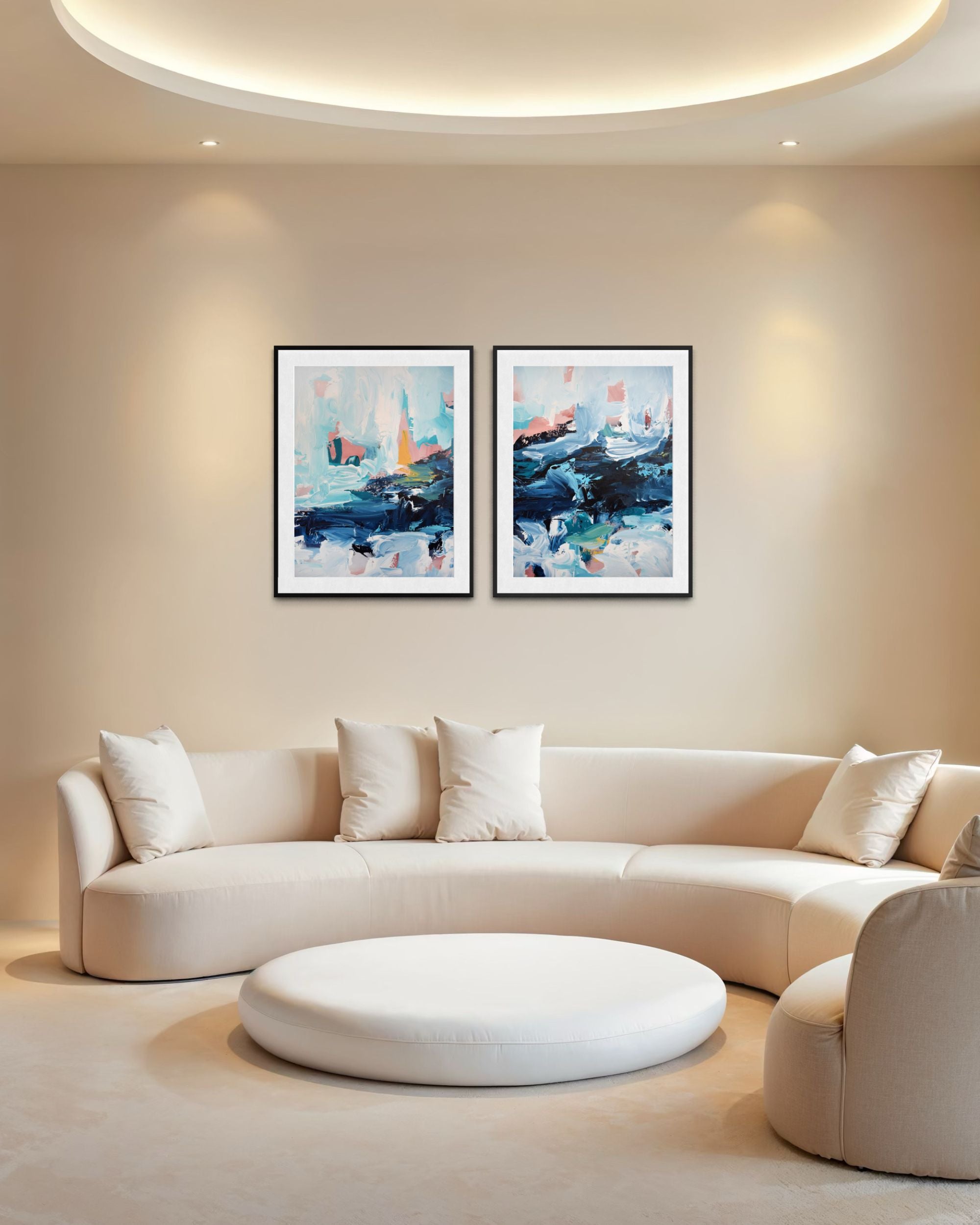 Abstract River Flow Set Of 2 Prints